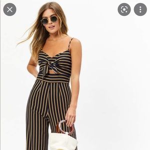 Lottie Moss Navy Striped Jumpsuit